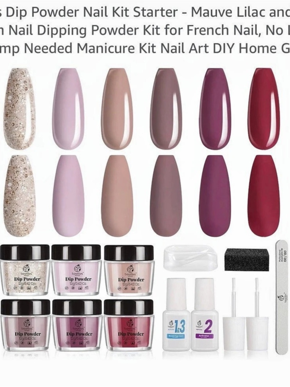 Beetles Dip Powder Nail Kit Starter Pink & Red NWT Nail Kit - Picture 4 of 4